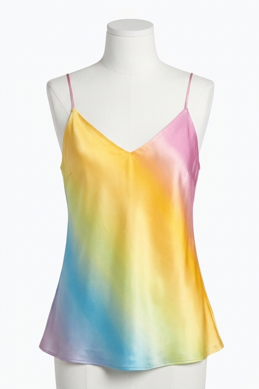 NEW CAMI NYC raine silk camisole in rainbow wash